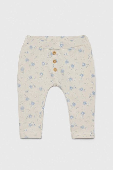 Легінси для немовлят United Colors of Benetton колір бежевий візерунок Легінси для немовлят United Colors of Benetton колір бежевий візерунок
