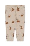Дитячі бавовняні легінси Konges Sl?jd колір бежевий з принтом Дитячі бавовняні легінси Konges Sl?jd колір бежевий з принтом