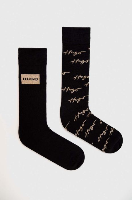 Шкарпетки HUGO 2-pack чоловічі колір чорний (3227312) Шкарпетки HUGO 2-pack чоловічі колір чорний (3227312)