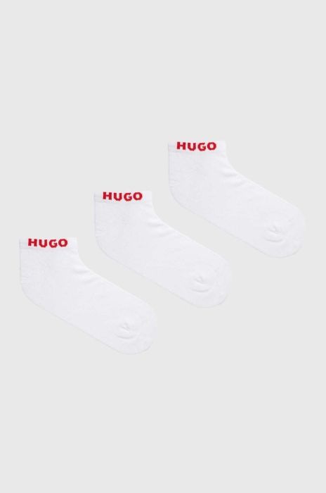Шкарпетки HUGO 3-pack чоловічі колір білий (3128379) Шкарпетки HUGO 3-pack чоловічі колір білий (3128379)