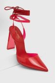 Туфлі Aldo колір червоний каблук блок відкрита п'ята