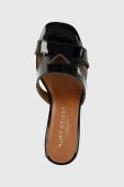 Шкіряні шльопанці Kurt Geiger London Odina Block жіночі колір чорний каблук блок Шкіряні шльопанці Kurt Geiger London Odina Block жіночі колір чорний каблук блок