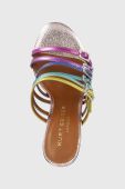 Шкіряні шльопанці Kurt Geiger London Pierra Mule жіночі на шпильці колір барвистий