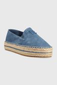 Замшеві еспадрилі Tommy Hilfiger TH SUEDE FLATFORM ESPADRILLE на платформі FW0FW07069 колір блакитний Замшеві еспадрилі Tommy Hilfiger TH SUEDE FLATFORM ESPADRILLE на платформі FW0FW07069 колір блакитний