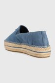 Замшеві еспадрилі Tommy Hilfiger TH SUEDE FLATFORM ESPADRILLE на платформі FW0FW07069 колір блакитний Замшеві еспадрилі Tommy Hilfiger TH SUEDE FLATFORM ESPADRILLE на платформі FW0FW07069 колір блакитний