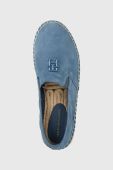 Замшеві еспадрилі Tommy Hilfiger TH SUEDE FLATFORM ESPADRILLE на платформі FW0FW07069 колір блакитний Замшеві еспадрилі Tommy Hilfiger TH SUEDE FLATFORM ESPADRILLE на платформі FW0FW07069 колір блакитний