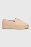 Замшеві еспадрилі Tommy Hilfiger TH SUEDE FLATFORM ESPADRILLE колір бежевий на платформі FW0FW07069 Замшеві еспадрилі Tommy Hilfiger TH SUEDE FLATFORM ESPADRILLE колір бежевий на платформі FW0FW07069