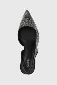 Туфлі Guess Mallia колір чорний каблук блок відкрита п'ята FL5MLL ESU05 BLACK
