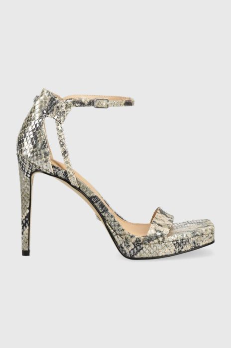 Шкіряні сандалі Guess zoila колір бежевий Шкіряні сандалі Guess zoila колір бежевий