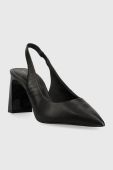 Шкіряні туфлі Aldo Amira колір чорний каблук блок відкрита п'ята 13540171.AMIRA Шкіряні туфлі Aldo Amira колір чорний каблук блок відкрита п'ята 13540171.AMIRA
