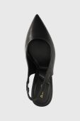 Шкіряні туфлі Aldo Amira колір чорний каблук блок відкрита п'ята 13540171.AMIRA Шкіряні туфлі Aldo Amira колір чорний каблук блок відкрита п'ята 13540171.AMIRA