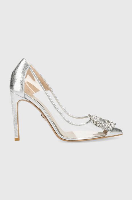 Шкіряні туфлі Baldowski колір срібний Шкіряні туфлі Baldowski колір срібний