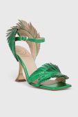 Шкіряні сандалі Baldowski колір зелений Шкіряні сандалі Baldowski колір зелений