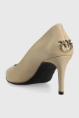 Шкіряні туфлі Pinko Virgie колір бежевий 100674 A0N9 D18