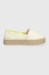Еспадрилі Tommy Jeans FLATFORM ESPADRILLE колір бежевий на платформі EN0EN02078 Еспадрилі Tommy Jeans FLATFORM ESPADRILLE колір бежевий на платформі EN0EN02078