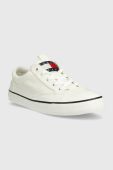 Кеди Tommy Jeans WMNS LONG LACE UP V.CANVAS ESS жіночі колір білий EN0EN02095 Кеди Tommy Jeans WMNS LONG LACE UP V.CANVAS ESS жіночі колір білий EN0EN02095