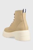 Кеди Tommy Jeans LACE UP FESTIV BOOTS жіночі колір бежевий  EN0EN02133 Кеди Tommy Jeans LACE UP FESTIV BOOTS жіночі колір бежевий  EN0EN02133
