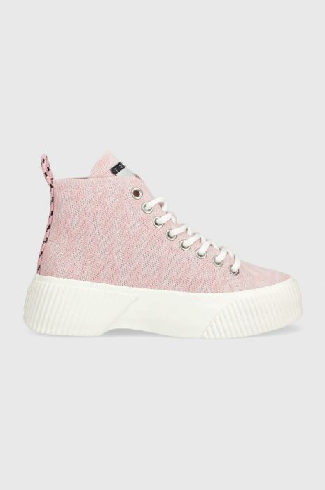 Кеди Tommy Jeans VULC KNITTED MC жіночі колір рожевий EN0EN02141