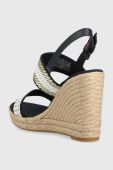 Сандалі Tommy Hilfiger GOLDEN WEBBING WEDGE жіночі колір синій на танкетці FW0FW07089