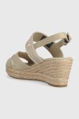Сандалі Tommy Hilfiger SEASONAL WEBBING MID WEDGE жіночі колір бежевий на танкетці FW0FW07091 Сандалі Tommy Hilfiger SEASONAL WEBBING MID WEDGE жіночі колір бежевий на танкетці FW0FW07091