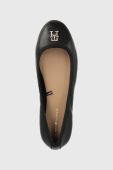 Шкіряні балетки Tommy Hilfiger ROUND TH BALLERINA колір чорний FW0FW07132 Шкіряні балетки Tommy Hilfiger ROUND TH BALLERINA колір чорний FW0FW07132