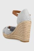 Сандалі Tommy Hilfiger BASIC SEERSUCKER HIGH WEDGE жіночі на танкетці FW0FW07160 колір блакитний Сандалі Tommy Hilfiger BASIC SEERSUCKER HIGH WEDGE жіночі на танкетці FW0FW07160 колір блакитний
