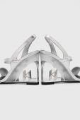 Шкіряні сандалі Karl Lagerfeld ICE WEDGE колір срібний KL34610 Шкіряні сандалі Karl Lagerfeld ICE WEDGE колір срібний KL34610