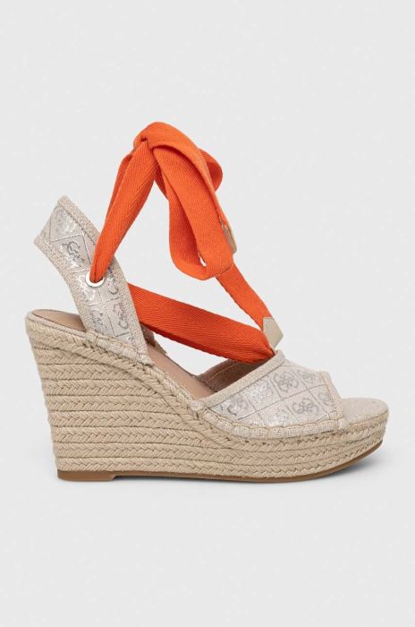 Сандалі Guess HALONA Жіночі колір бежевий на танкетці Сандалі Guess HALONA Жіночі колір бежевий на танкетці