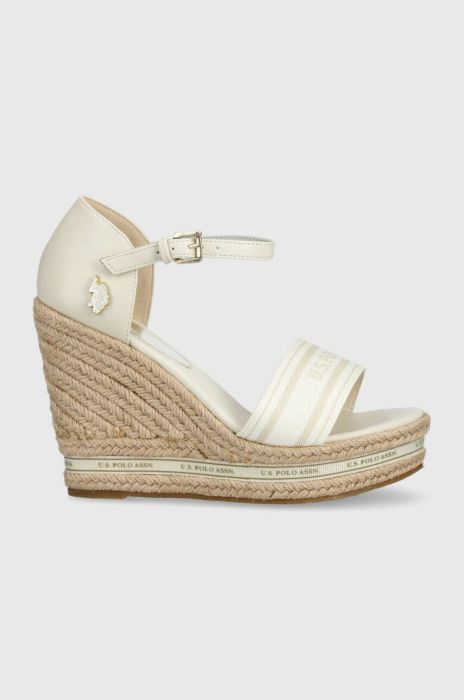 Сандалі U.S. Polo Assn. AYLIN жіночі колір бежевий на танкетці Сандалі U.S. Polo Assn. AYLIN жіночі колір бежевий на танкетці