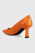 Шкіряні туфлі HUGO Alexis колір помаранчевий каблук блок 50487920 Шкіряні туфлі HUGO Alexis колір помаранчевий каблук блок 50487920