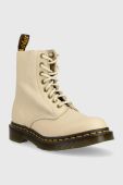 Шкіряні черевики Dr. Martens 1460 Pascal жіночі колір бежевий на плоскому ходу DM26802292 DM26802292-Parchment