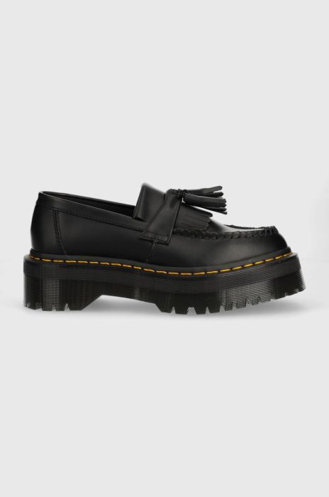 Шкіряні мокасини Dr. Martens Adrian Quad жіночі колір чорний на платформі DM27989001 Шкіряні мокасини Dr. Martens Adrian Quad жіночі колір чорний на платформі DM27989001