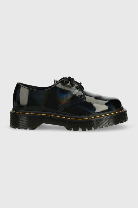 Шкіряні туфлі Dr. Martens 1461 Bex жіночі колір чорний на плоскому ходу DM30563001 DM30563001-Black Шкіряні туфлі Dr. Martens 1461 Bex жіночі колір чорний на плоскому ходу DM30563001 DM30563001-Black