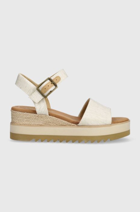 Сандалі Toms Diana жіночі колір бежевий на танкетці Сандалі Toms Diana жіночі колір бежевий на танкетці