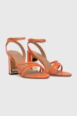 Шкіряні сандалі BOSS Mandy колір помаранчевий 50493063