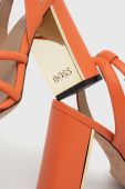 Шкіряні сандалі BOSS Mandy колір помаранчевий 50493063