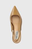 Шкіряні туфлі Steve Madden Lustrous колір коричневий відкрита п'ята SM11002088 Шкіряні туфлі Steve Madden Lustrous колір коричневий відкрита п'ята SM11002088