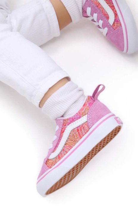 Дитячі кеди Vans TD Old Skool Elastic Lace ROSE DKBLU колір фіолетовий Дитячі кеди Vans TD Old Skool Elastic Lace ROSE DKBLU колір фіолетовий