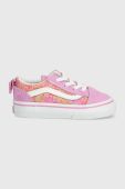 Дитячі кеди Vans TD Old Skool Elastic Lace ROSE DKBLU колір фіолетовий Дитячі кеди Vans TD Old Skool Elastic Lace ROSE DKBLU колір фіолетовий