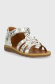 Дитячі шкіряні сандалі Pom D'api колір срібний (2988273) Дитячі шкіряні сандалі Pom D'api колір срібний (2988273)