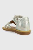 Дитячі шкіряні сандалі Pom D'api колір срібний (3000552) Дитячі шкіряні сандалі Pom D'api колір срібний (3000552)