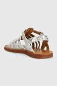 Дитячі шкіряні сандалі Pom D'api колір срібний (2988338) Дитячі шкіряні сандалі Pom D'api колір срібний (2988338)