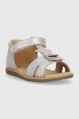 Дитячі замшеві сандалі Shoo Pom колір срібний (3279403)