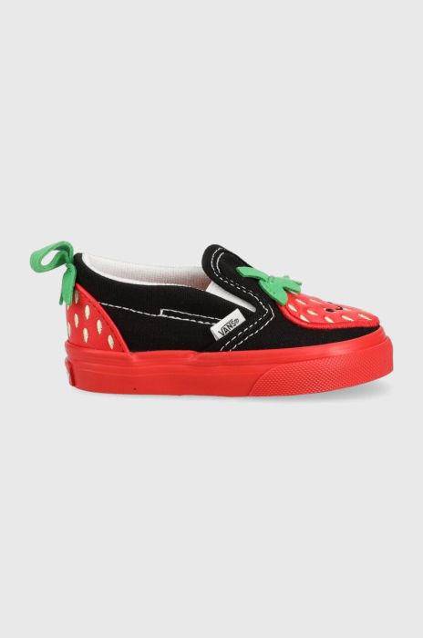 Дитячі кеди Vans Slip On V Berry DRDBL колір чорний Дитячі кеди Vans Slip On V Berry DRDBL колір чорний