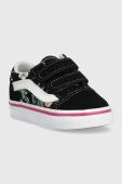 Дитячі кеди Vans TD Old Skool V FLRL BLACK колір чорний