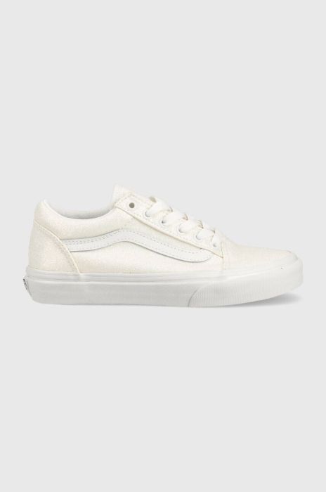 Дитячі кеди Vans JN Old Skool GLTR WHITE колір білий Дитячі кеди Vans JN Old Skool GLTR WHITE колір білий