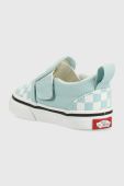 Дитячі кеди Vans TD Slip On V CTHR CHBD MBLUE колір бірюзовий Дитячі кеди Vans TD Slip On V CTHR CHBD MBLUE колір бірюзовий