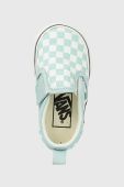 Дитячі кеди Vans TD Slip On V CTHR CHBD MBLUE колір бірюзовий Дитячі кеди Vans TD Slip On V CTHR CHBD MBLUE колір бірюзовий