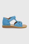 Дитячі замшеві сандалі Pom D'api колір блакитний (3007577)