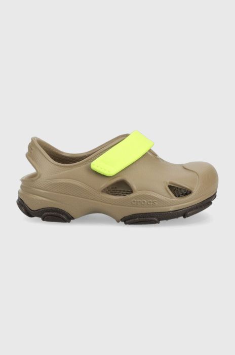 Дитячі сандалі Crocs ALL TERRAIN FISHERMAN SANDAL колір зелений Дитячі сандалі Crocs ALL TERRAIN FISHERMAN SANDAL колір зелений